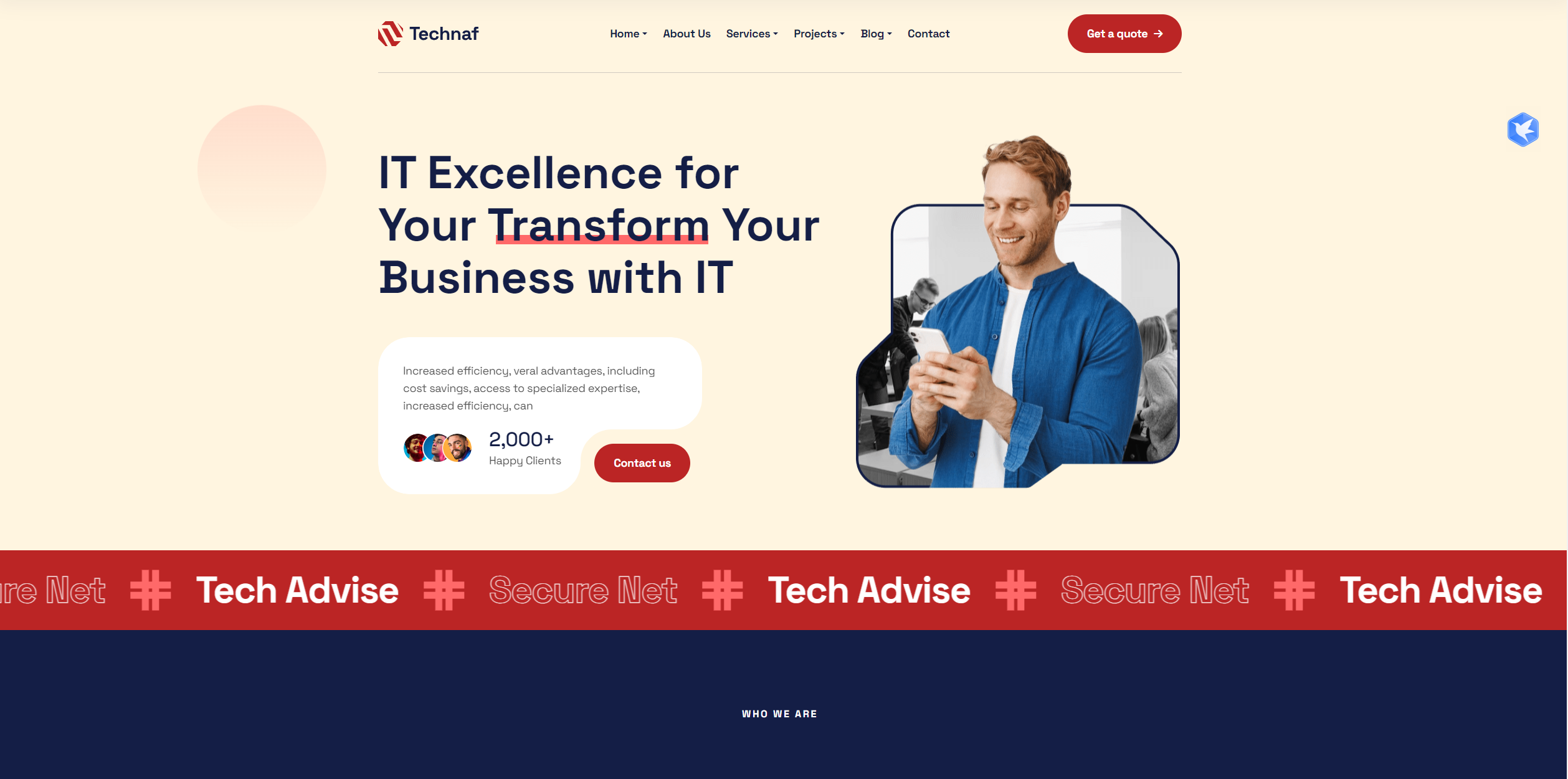 Technaf – 专为 IT 解决方案和技术服务打造的 HTML5 模板